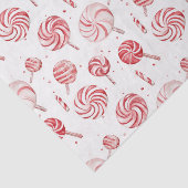 Papier Mousseline Red White Candy Cane Treats Christmas (Détail)