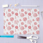 Papier Mousseline Red White Candy Cane Treats Christmas (Artisanat)