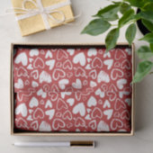 Papier Mousseline Red White Chalk Coeur mignon Motif Saint Valentin (Cadeau)