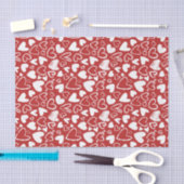 Papier Mousseline Red White Chalk Coeur mignon Motif Saint Valentin (Artisanat)