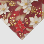 Papier Mousseline Red White Christmas Floral Pattern#17 ID1009 (Détail)