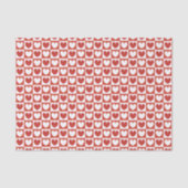 Papier Mousseline Red & White Love Hearts Saint Valentin (Recto)