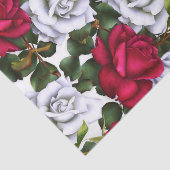 Papier Mousseline Red & White Roses Shabby Chic Rustic Modern Glam (Détail)