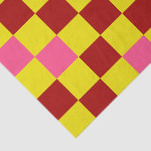 Papier Mousseline Red Yellow Pink Checkered Pattern Design  (Détail)