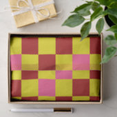 Papier Mousseline Red Yellow Pink Checkered Pattern Design  (Cadeau)