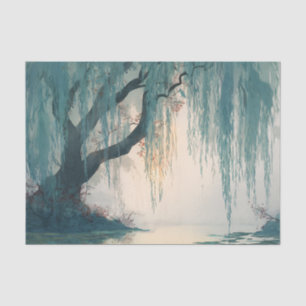 Papier Mousseline Reflet d'arbre de saule serein Art de la nature (3