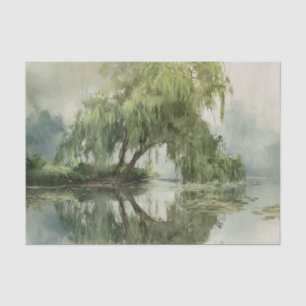 Papier Mousseline Reflet d'arbre de saule serein Art de la nature (5