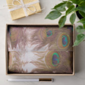 Papier Mousseline Reflets des plumes de paon (Cadeau)