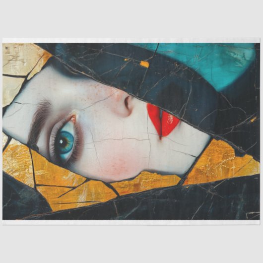 Papier Mousseline Réflexion brisée Découpage Art Abstrait (Recto)