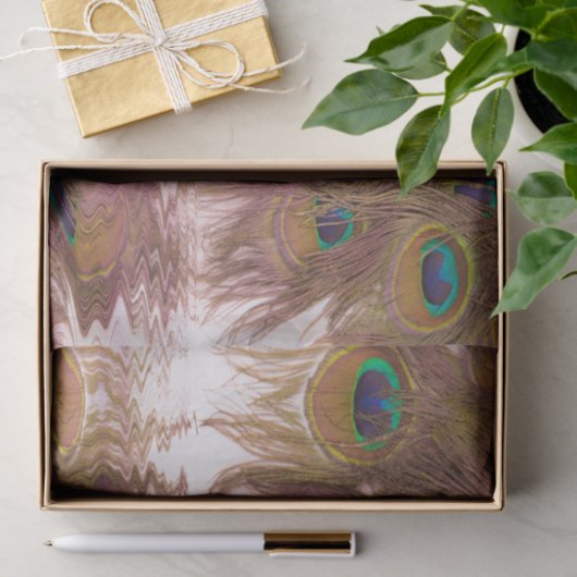 Papier Mousseline Réflexions Des Plumes De Peacock (Cadeau)