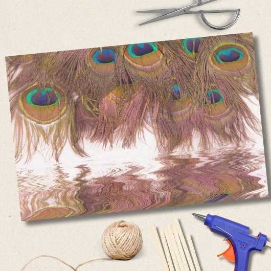 Papier Mousseline Réflexions Des Plumes De Peacock