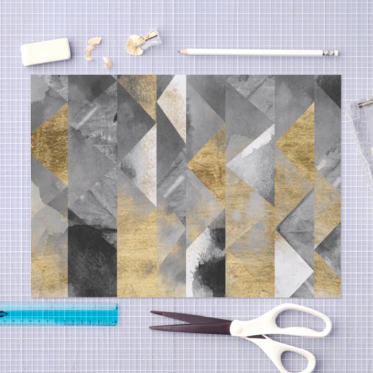 Papier Mousseline Réflexions dorées I (Artisanat)