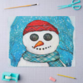 Papier Mousseline Réflexions Noël Snowman Folk Art GRANDS SACS (Artisanat)