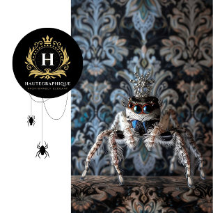 Papier Mousseline Regal Black Vintage Floral Crowned Spider Art