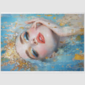 Papier Mousseline Regal Blue Queen Découpage Art Abstrait (Recto)