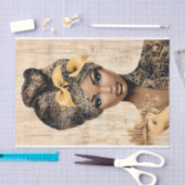 Papier Mousseline Regal Femme, Gold & Black Turban DH7R Découpage (Artisanat)