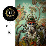 Papier Mousseline Regal Green Vintage Floral Peacock Spider Art<br><div class="desc">L'image présente une araignée enchanteresse et fantaisiste portant une couronne de bijoux étincelante avec une perle verte proéminente au centre, dressée contre un arrière - plan floral joliment détaillé et vibrant. Les couleurs sont riches et harmonieuses, avec des tons vert, orange et or, créant une scène visuellement captivante. L'araignée elle-même...</div>