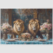 Papier Mousseline Regal Lion Couple Rose Mariage banquet Découpage (Recto)