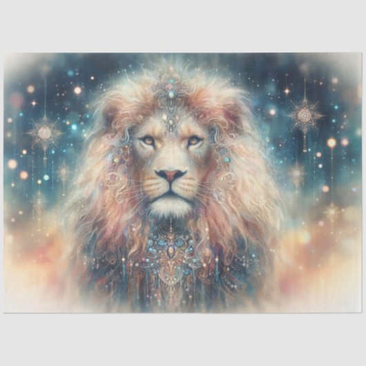 Papier Mousseline Regal Lion of Judah Christian Art Decoupage (Recto)
