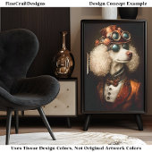 Papier Mousseline Regal White Steampunk Poodle Chien AX6 Découpage