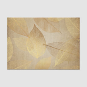 Papier Mousseline Regard squelettique de feuille et de bronze d'or
