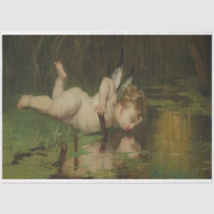 Papier Mousseline Regarder Cupide Dans La Peinture À L'Huile D'Eau D