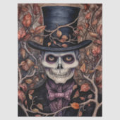 Papier Mousseline Regency Skeleton Gentleman Halloween Decoupage (Recto)