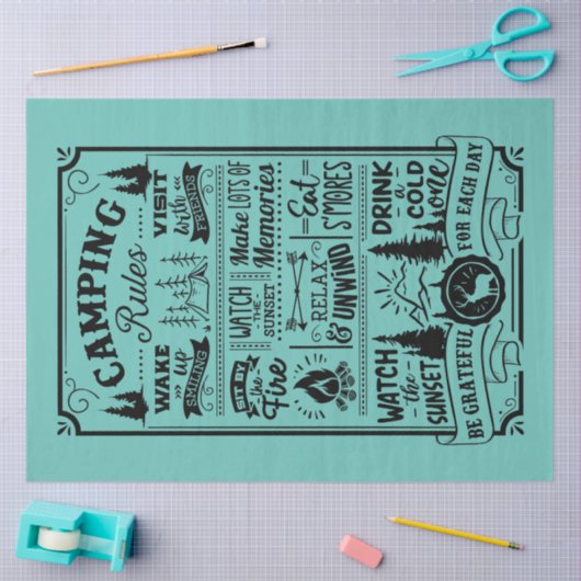 Papier Mousseline Règles de camping (Artisanat)