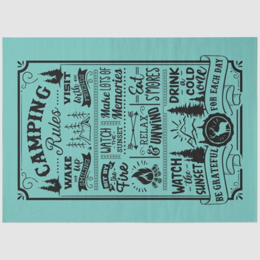 Papier Mousseline Règles de camping (Recto)
