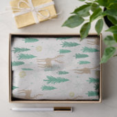 Papier Mousseline Reindeer de Noël dans la forêt À feuillage persist (Cadeau)