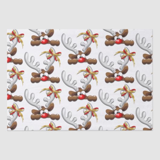 Papier Mousseline Reindeer Puzzled drôle Caractère de Noël (Recto)