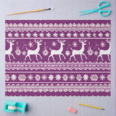 Papier Mousseline Reindeer rétro et flocons de neige Noël violet (Artisanat)