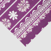 Papier Mousseline Reindeer rétro et flocons de neige Noël violet (Détail)