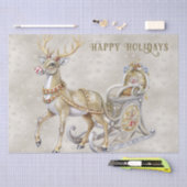 Papier Mousseline Reindeer Sleigh Papier Tissu (Artisanat)