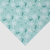 Papier Mousseline Reindeer Snowflake Turquoise Motif de Noël (Détail)
