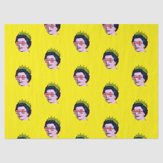 Papier Mousseline Reine d'art pop moderne en lunettes Union Jack (Recto)