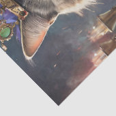 Papier Mousseline Reine de la Table, Chat jouer aux cartes (Détail)