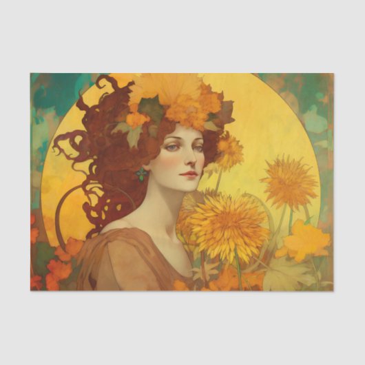 Papier Mousseline REINE DES FLEURS papier découpage (Recto)