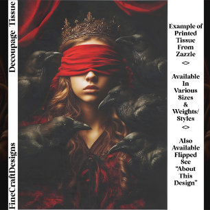 Papier Mousseline Reine gothique aveuglée des corbeaux FC5L découpag