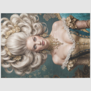 Papier Mousseline Reine Rococo Portrait Baroque Découpage