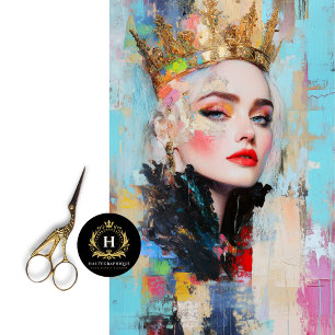 Papier Mousseline Reine Royale Abstraite Découpage