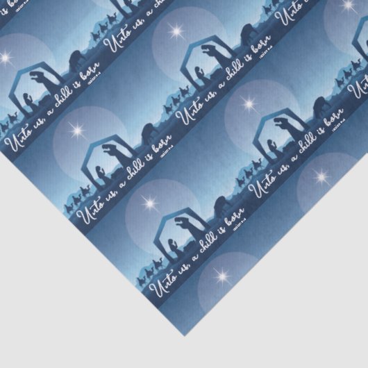 Papier Mousseline Religious Christmas Nativity Scene Pattern (Détail)