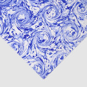 Papier Mousseline Remous bleus abstraits marbrés de blanc de la (Détail)