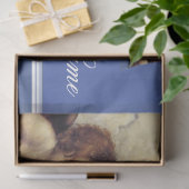 Papier Mousseline RENAISSANCE ANGE UNE LETTRE Monogramme Bleu (Cadeau)