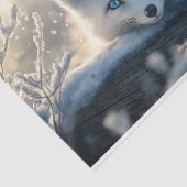 Papier Mousseline Renard arctique aux yeux bleus submergeants (Détail)
