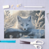 Papier Mousseline Renard arctique aux yeux bleus submergeants (Artisanat)