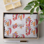 Papier Mousseline Renard de Noël avec cadeau pourpre (Cadeau)