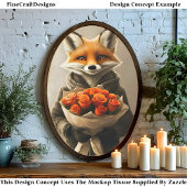 Papier Mousseline Renard lunaire, Bouquet Rose orange DC5 Découpage