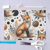 Papier Mousseline Renard mignon et points sans couture (Artisanat)