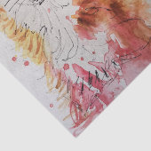 Papier Mousseline Renard mignon rouge Aquarelle Peinture Art Tissu (Détail)